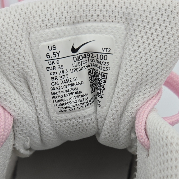 Nike Girls Court Borough Low Top Recraft, Pink And‎ White Sneakers, Size 6.5Y - Picture 10 of 11